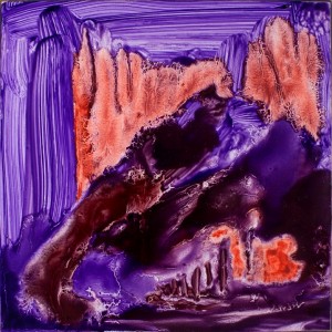 10. Purple Mountain, Orange Sky Presence - Oil on Panel - 8 x 8 in