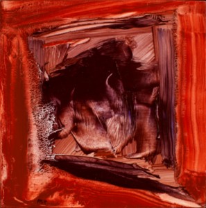 12. Window Orange Purple Meditation - Oil on Panel - 8 x 8 in