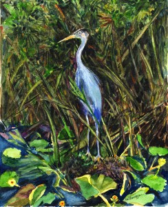10. Great Blue Heron - Watercolor - 12 x 9 in