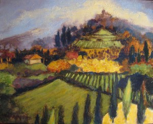 19. Brunello di Montalcino Vineyards - Oil on Canvas - 8 x 10 in - II