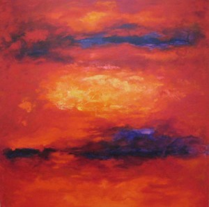 2. Cloud and Fire - Oil on Canvas - 36 x 36 inches