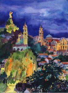 2. Le Puy Illuminated - Watercolor - 14 x 11 in