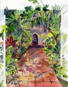 3. Spanish Monastery North Miami - Watercolor - 18 x 14 in