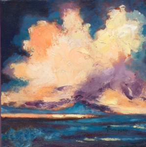 4. Orange Cloud Turquoise Sea - Oil on Cavas - 10 x 0 inches