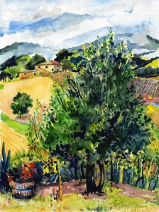 6. Tree in My Vineyard - Watercolor - 14 x 12 in